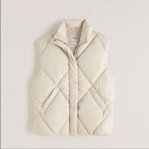 Abercrombie Men’s Quilted Leather Puffer Vest